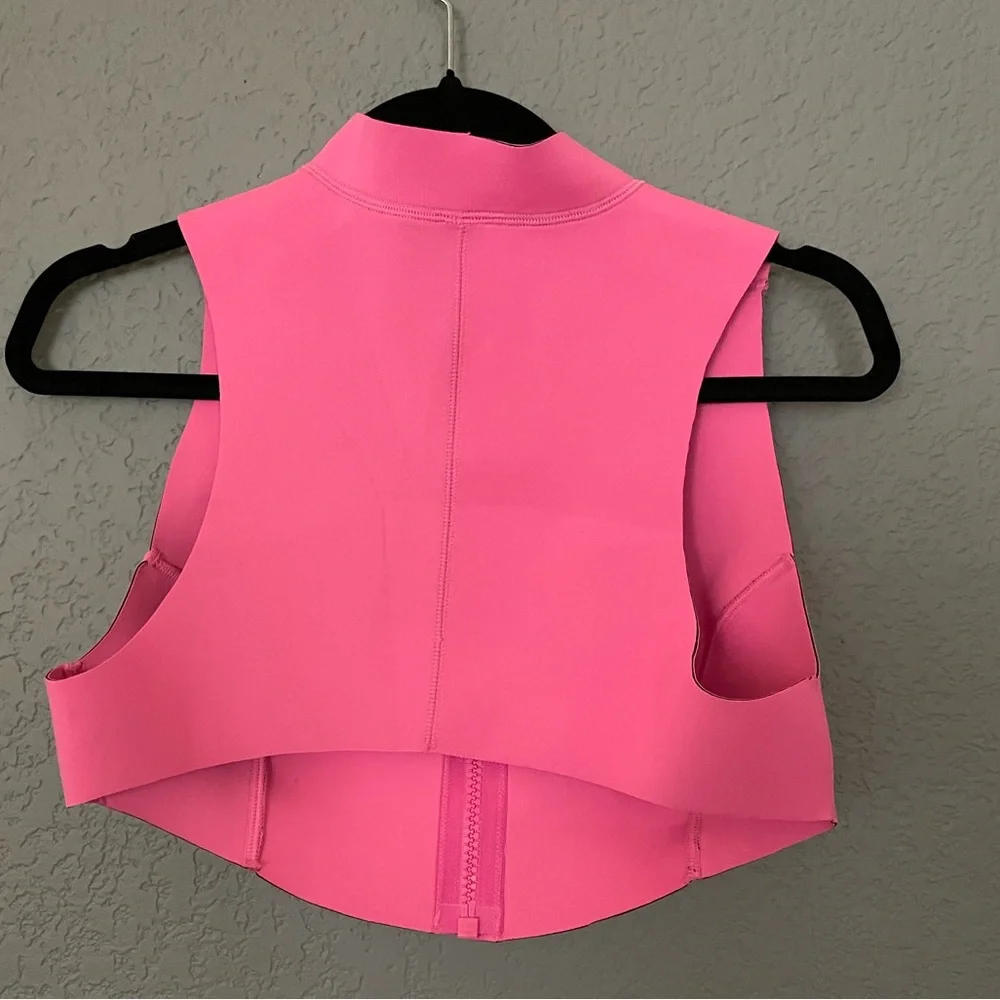NWT Skims Swim Zipper Pink Cropped Top Size XL (top only)